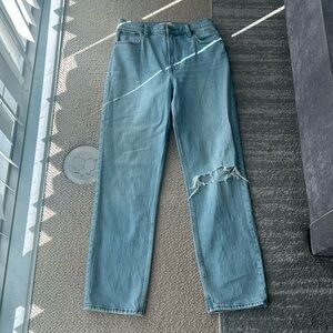 Abercrombie light wash 90s straight ultra high rise